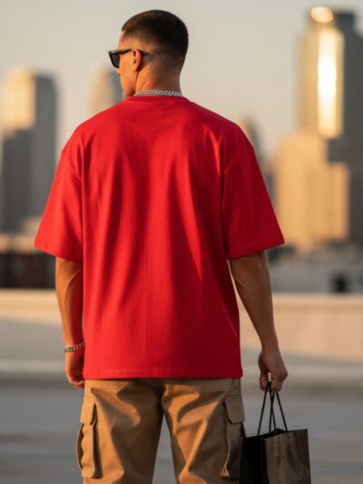 Onita Game Over red oversized printed t-shirt for men