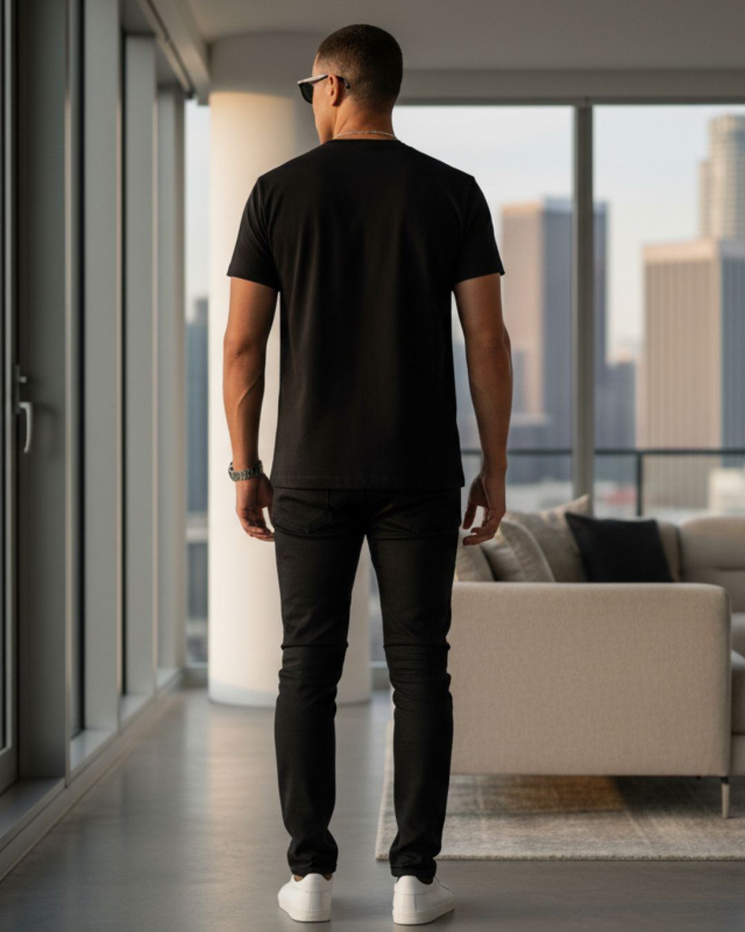 Men’s black full sleeve regular fit “Word Hard” printed t-shirt by Onita