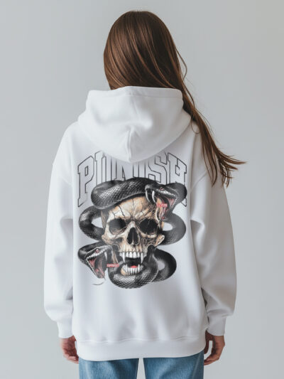 Punish Skull Snake Graphic Unisex Oversized Hoodie – Premium Streetwear