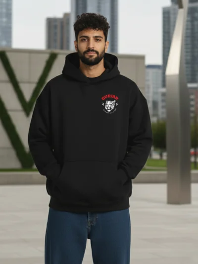 Onita Gurjar printed black premium unisex cotton hoodie