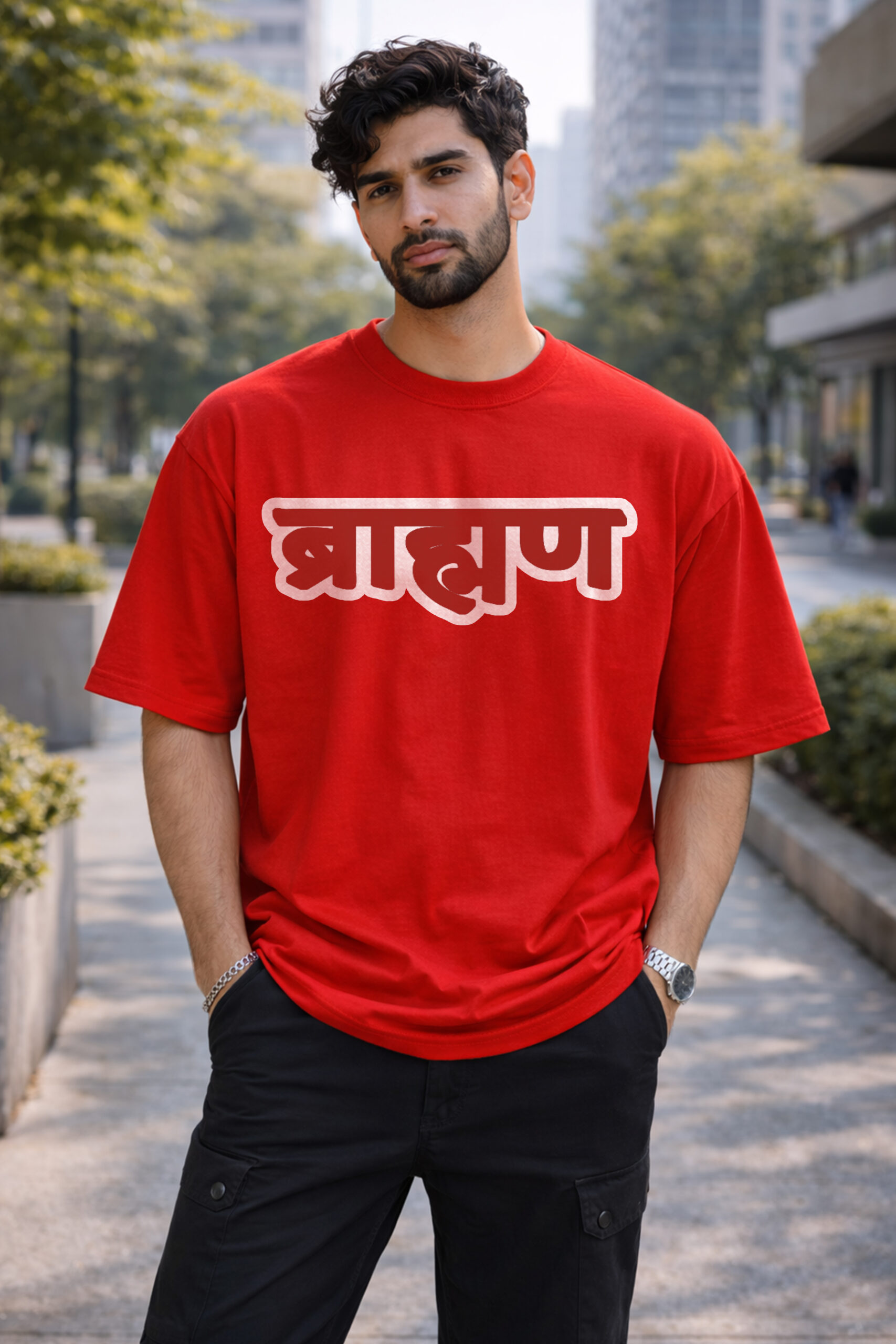 Dada Parshuram oversized t shirt with Brahman warrior DTF print