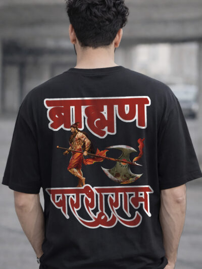 Oversized Parshuram t shirt with Brahman Parshuram warrior DTF print