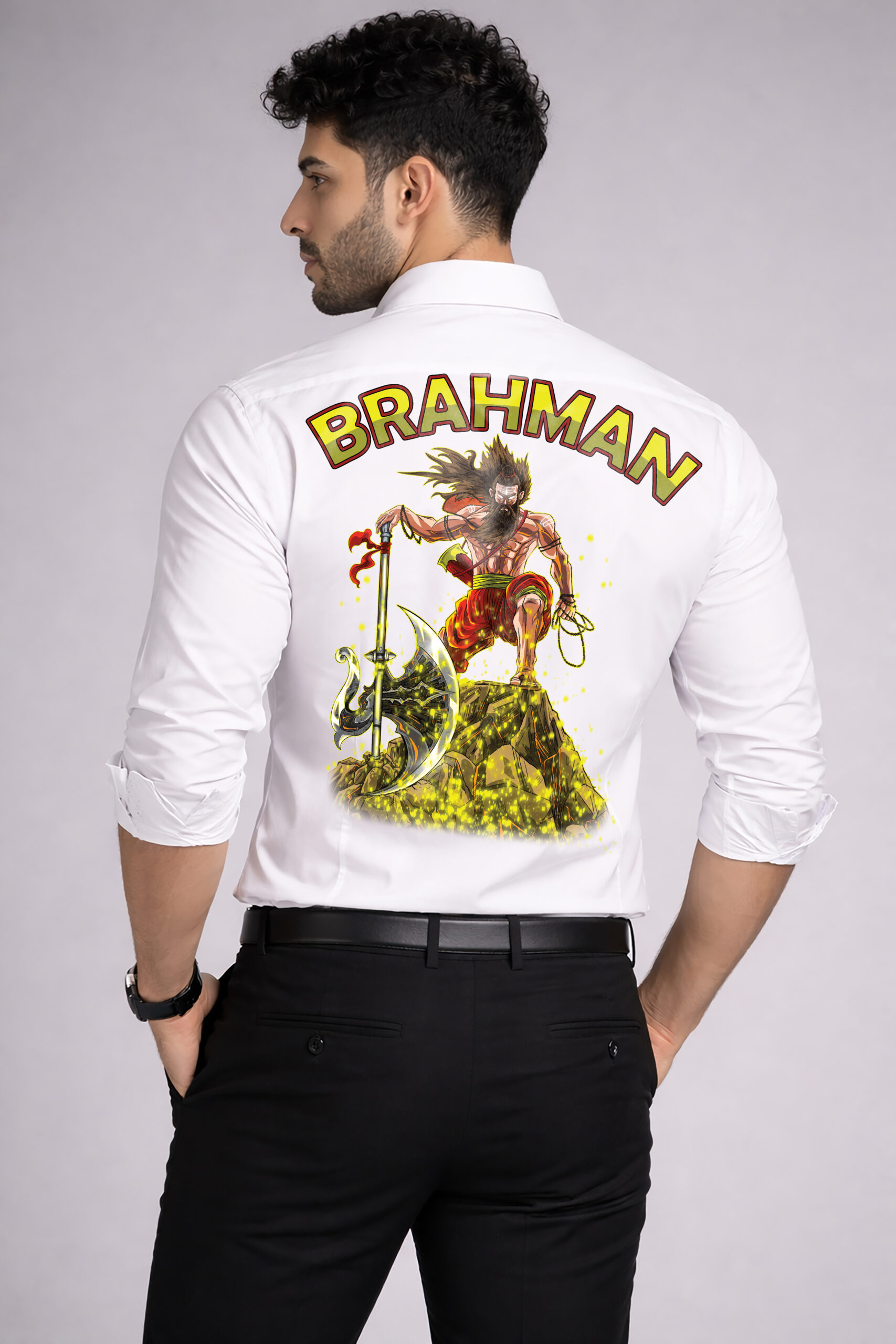 Brahman printed shirt with DTF design printing premium cotton fabric