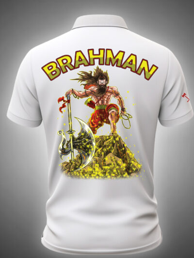 Black premium Brahman collar t-shirt with warrior design DTF print