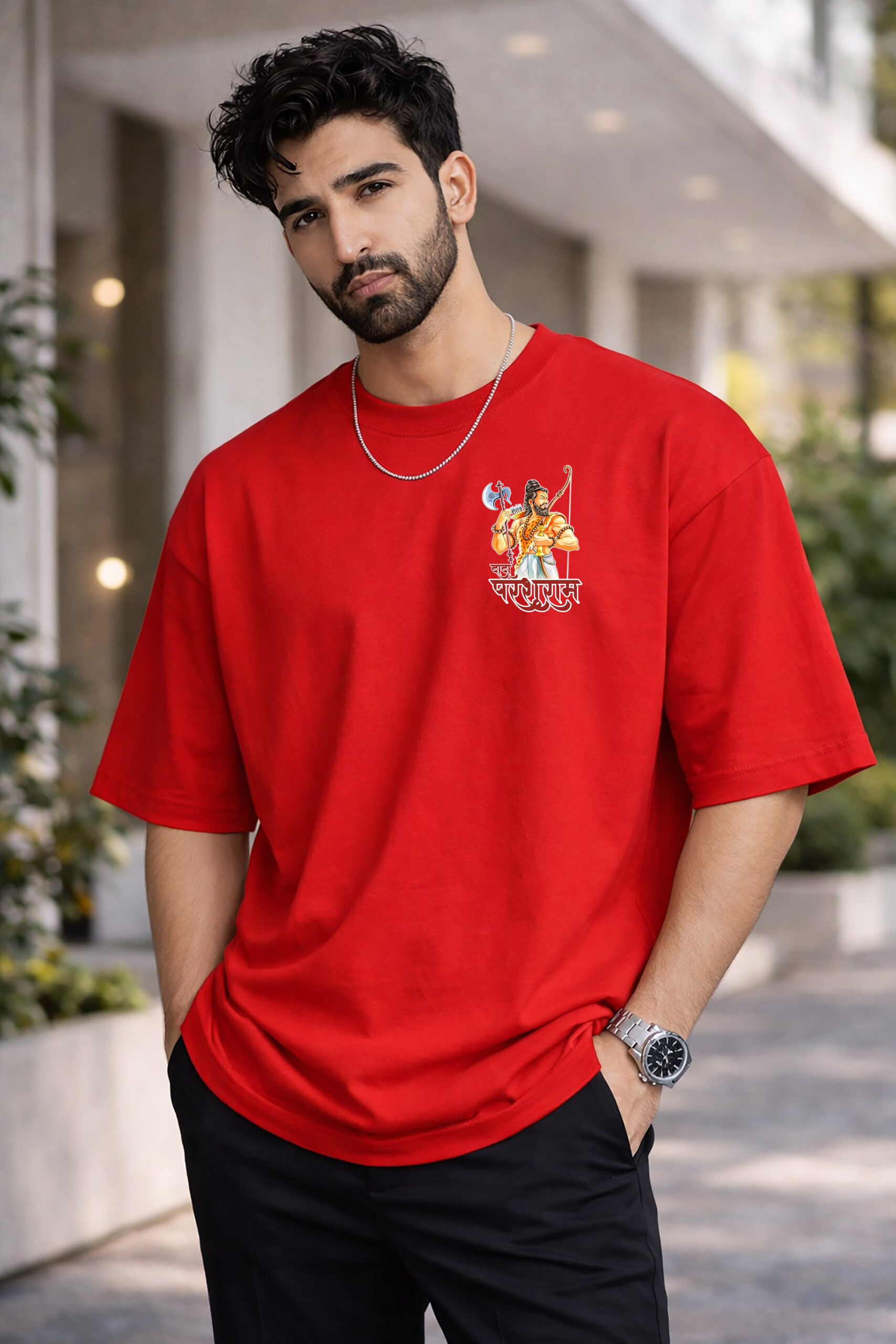 Dada Parshuram oversized t shirt with Brahman warrior DTF print