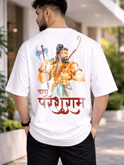 Dada Parshuram oversized t shirt with Brahman warrior DTF print
