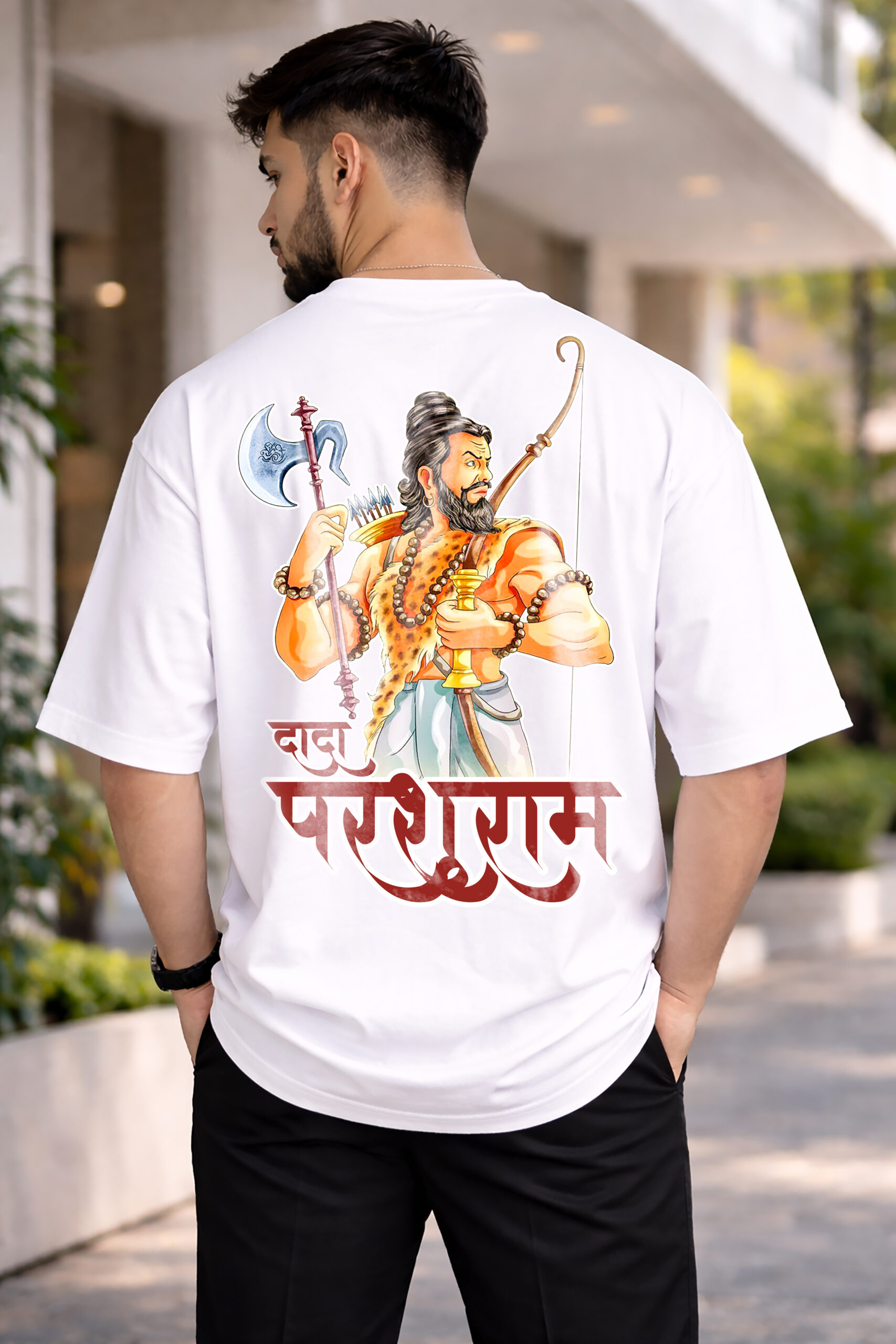 Dada Parshuram oversized t shirt with Brahman warrior DTF print