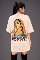 kaleshi aurat oversized t-shirt front and back print design