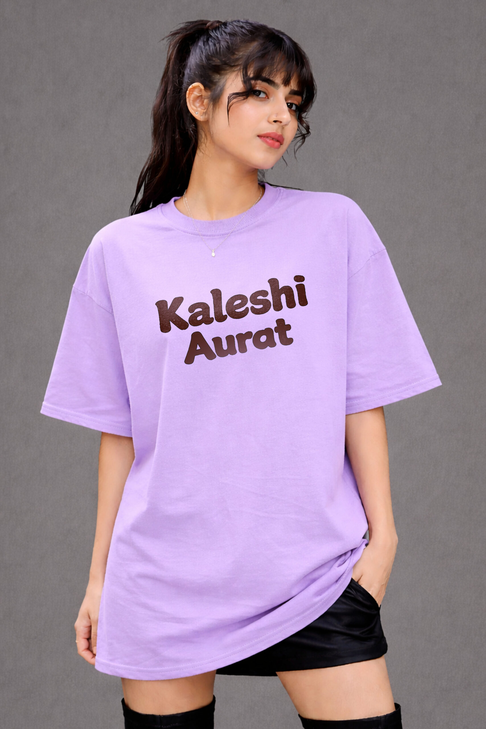 kaleshi aurat oversized t-shirt front and back print design