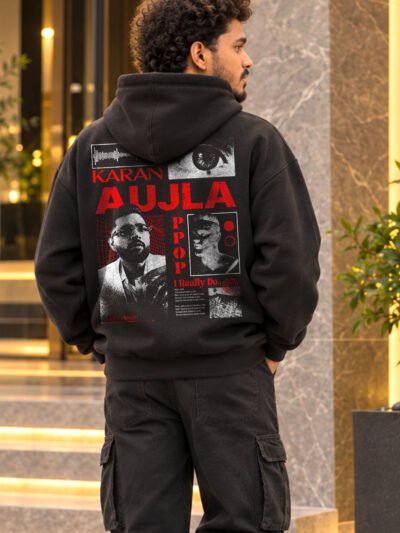 Karan Aujla Black Oversized Graphic Hoodie | Unisex Streetwear – ONITA